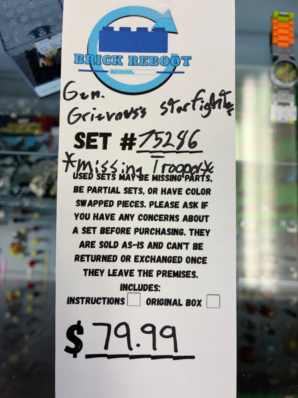 75286 Star Wars General Grievous Starfighter *MISSING TROOPER* - Used