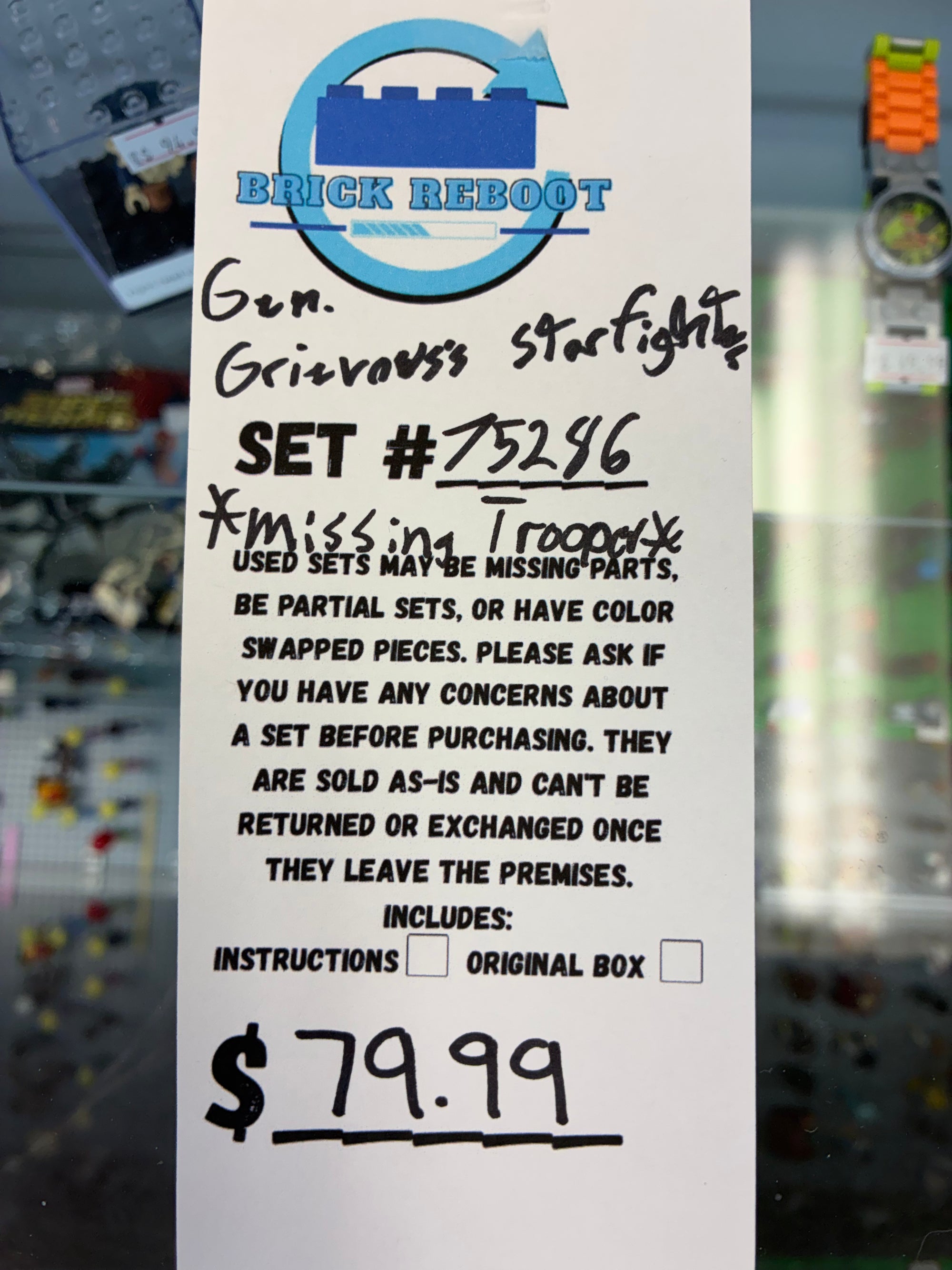 75286 Star Wars General Grievous Starfighter *MISSING TROOPER* - Used