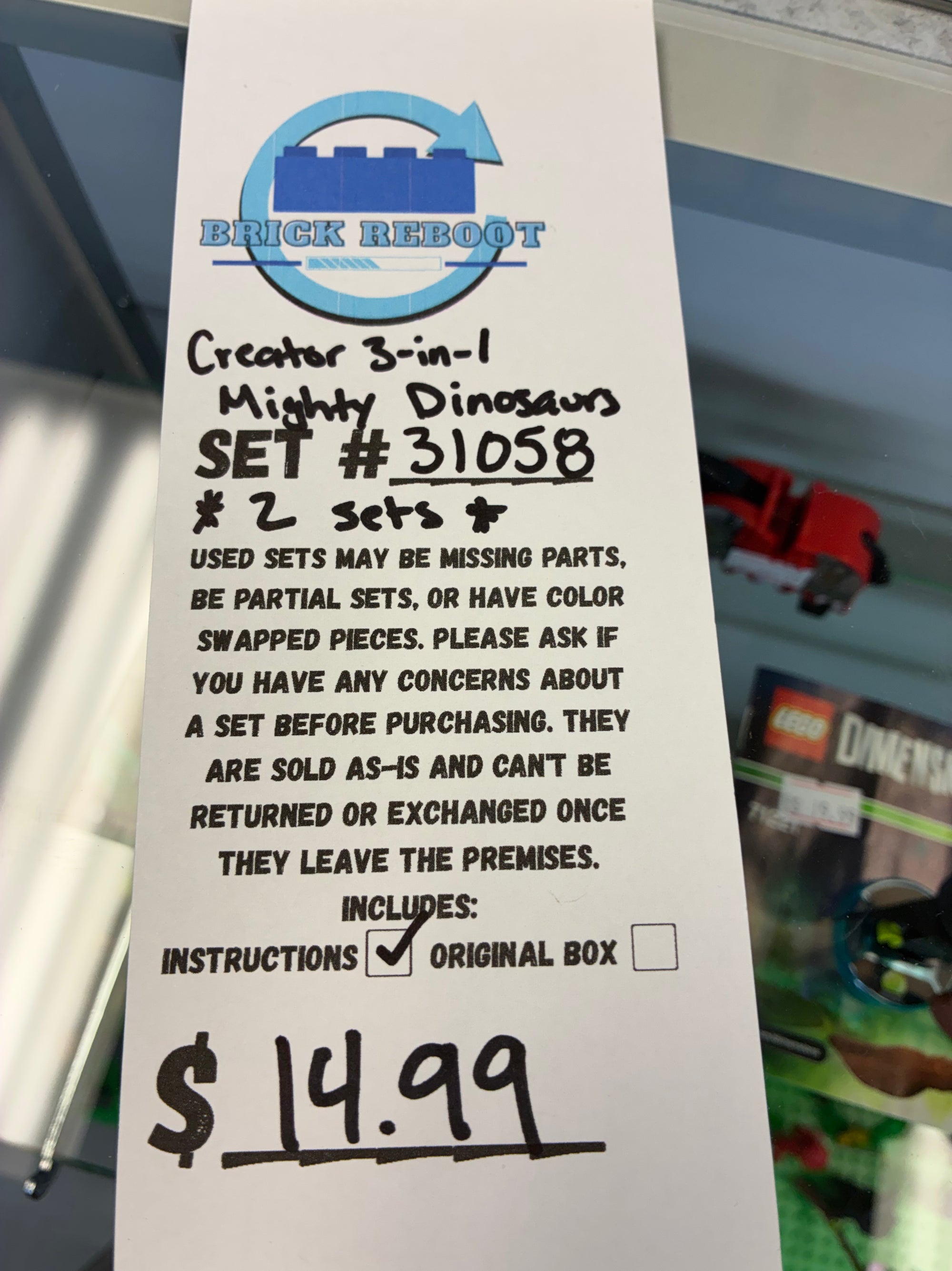 31058 Creator 3-in-1 Mighty Dinosaurs *TWO SETS* - Used