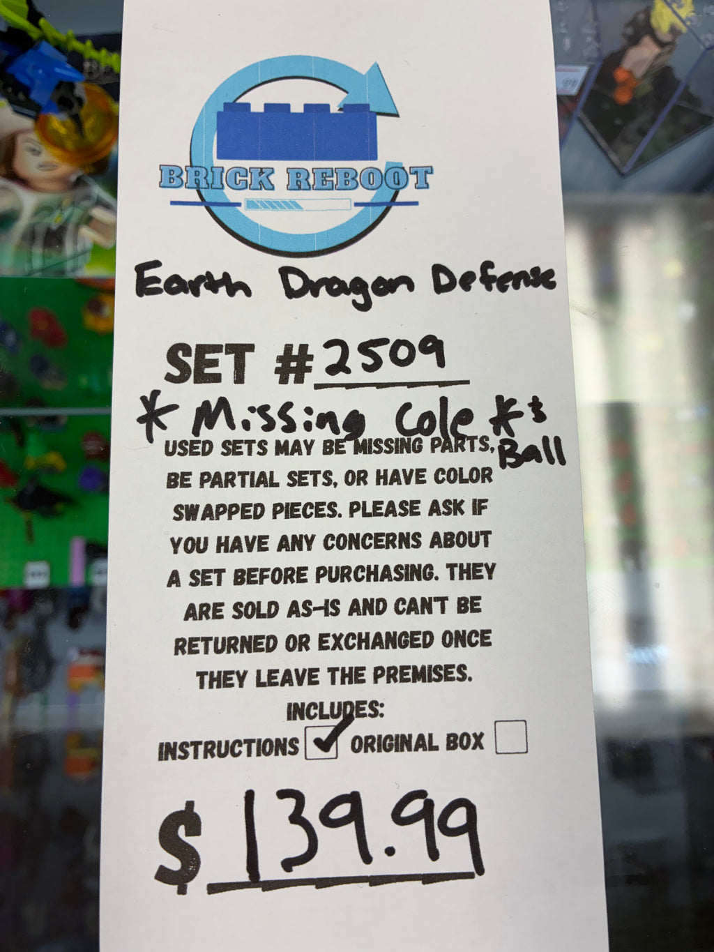2509 Ninjago Earth Dragon Defense *MISSING COLE AND BALL*- Used