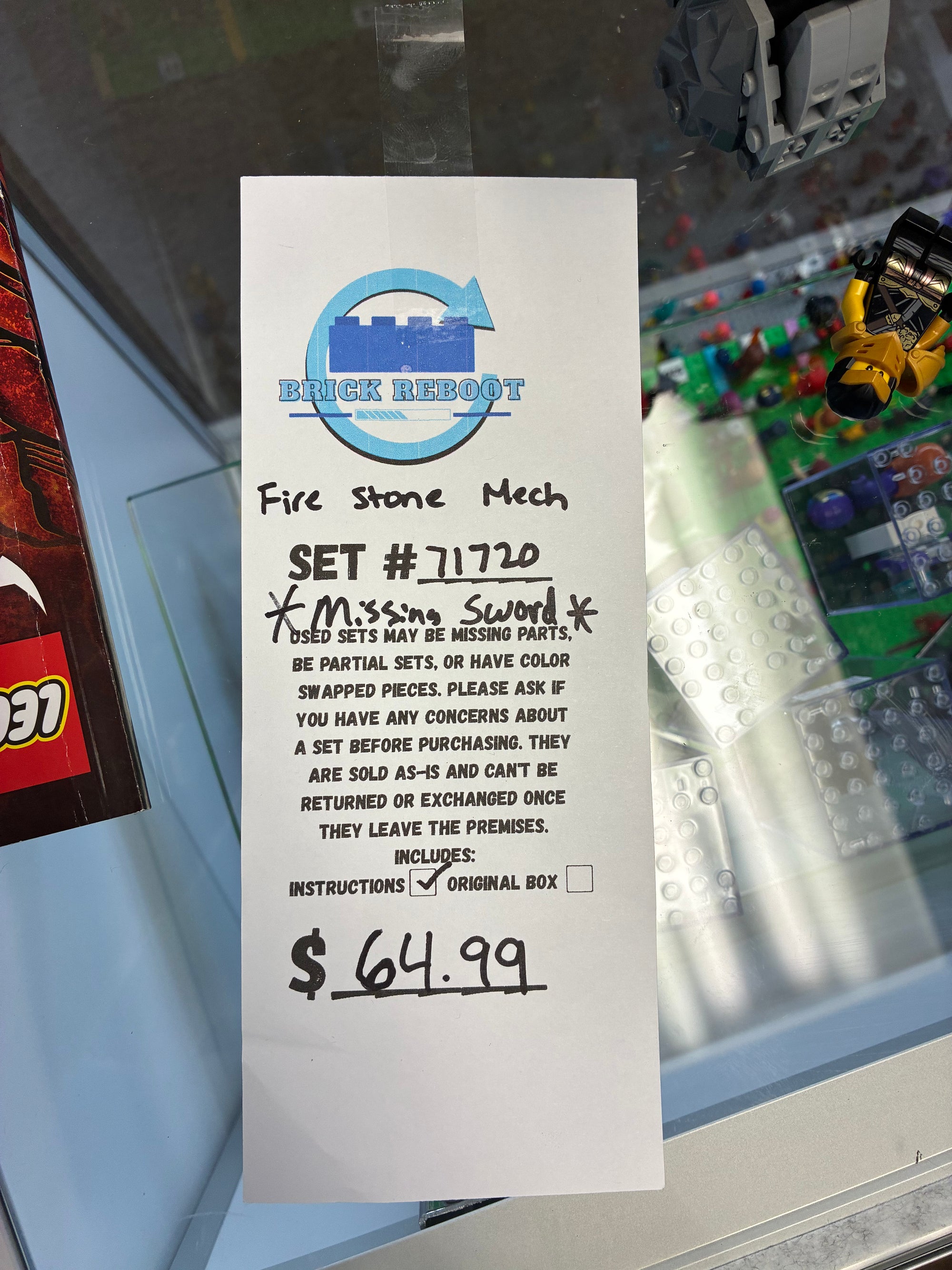 71720 Fire Stone Mech *MISSING SWORD* - Used