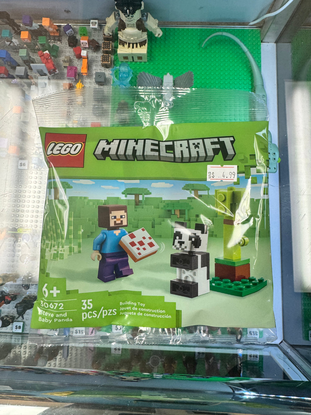 30672 Steve and Baby Panda Minecraft Poly bag - Sealed