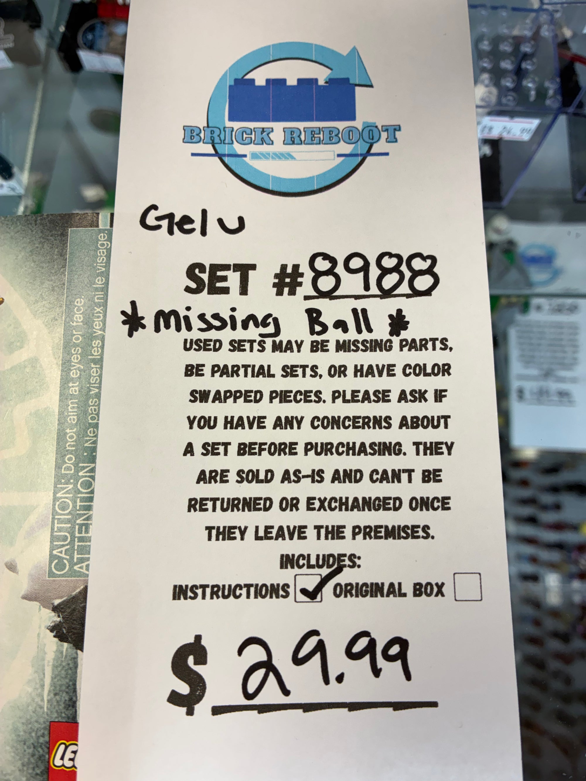 8988 Bionicle Gelu *MISSING BALL* - Used