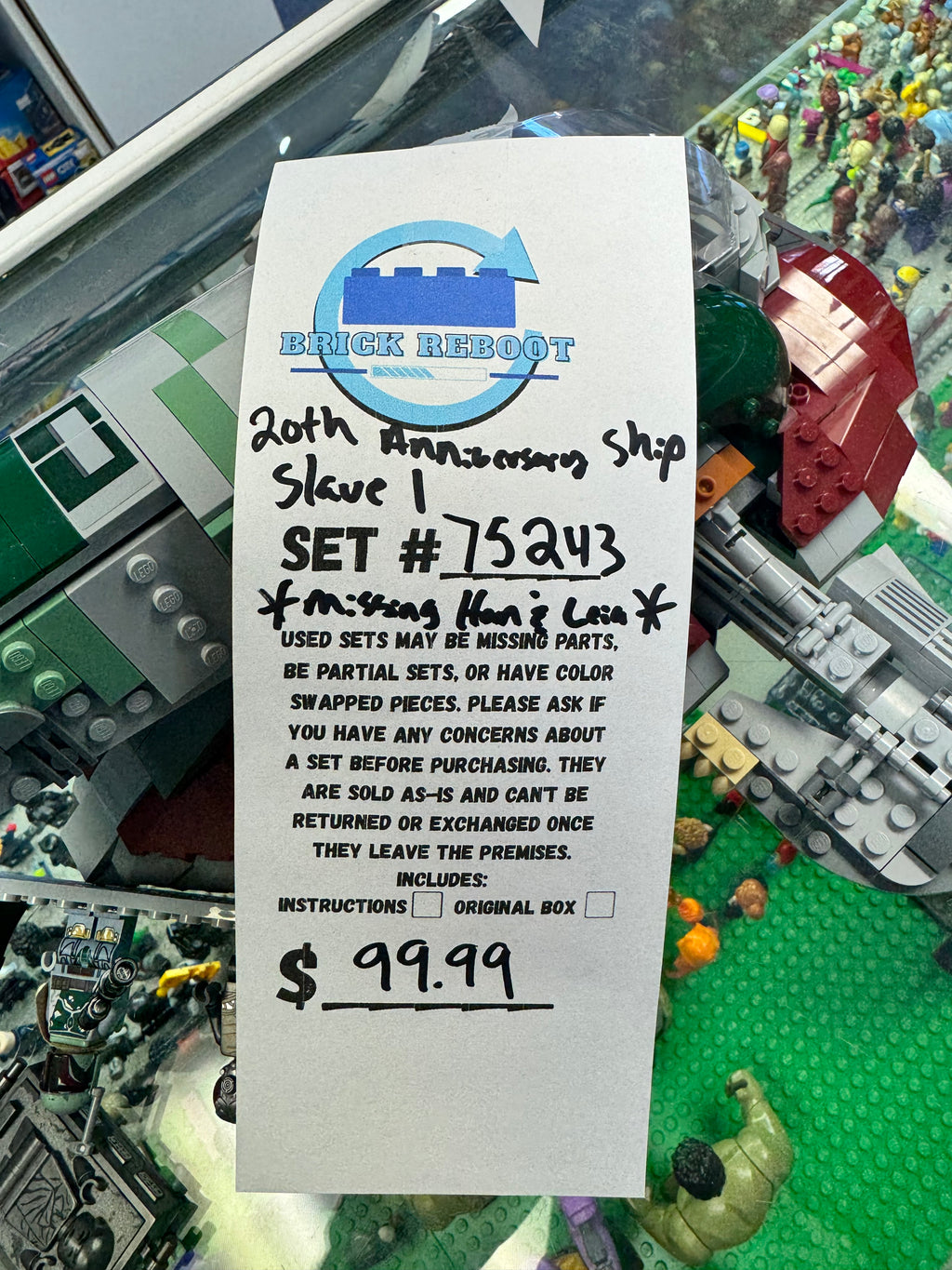 75243 Slave 1 20th Anniversary Ship *MISSING Leia & Han Solo*