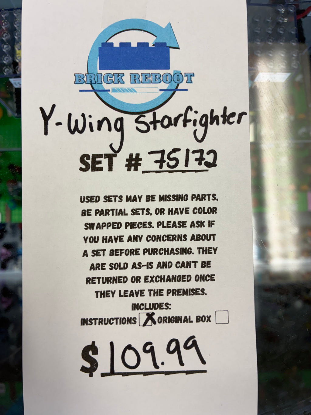 75172 Star Wars Y-Wing Starfighter - Used