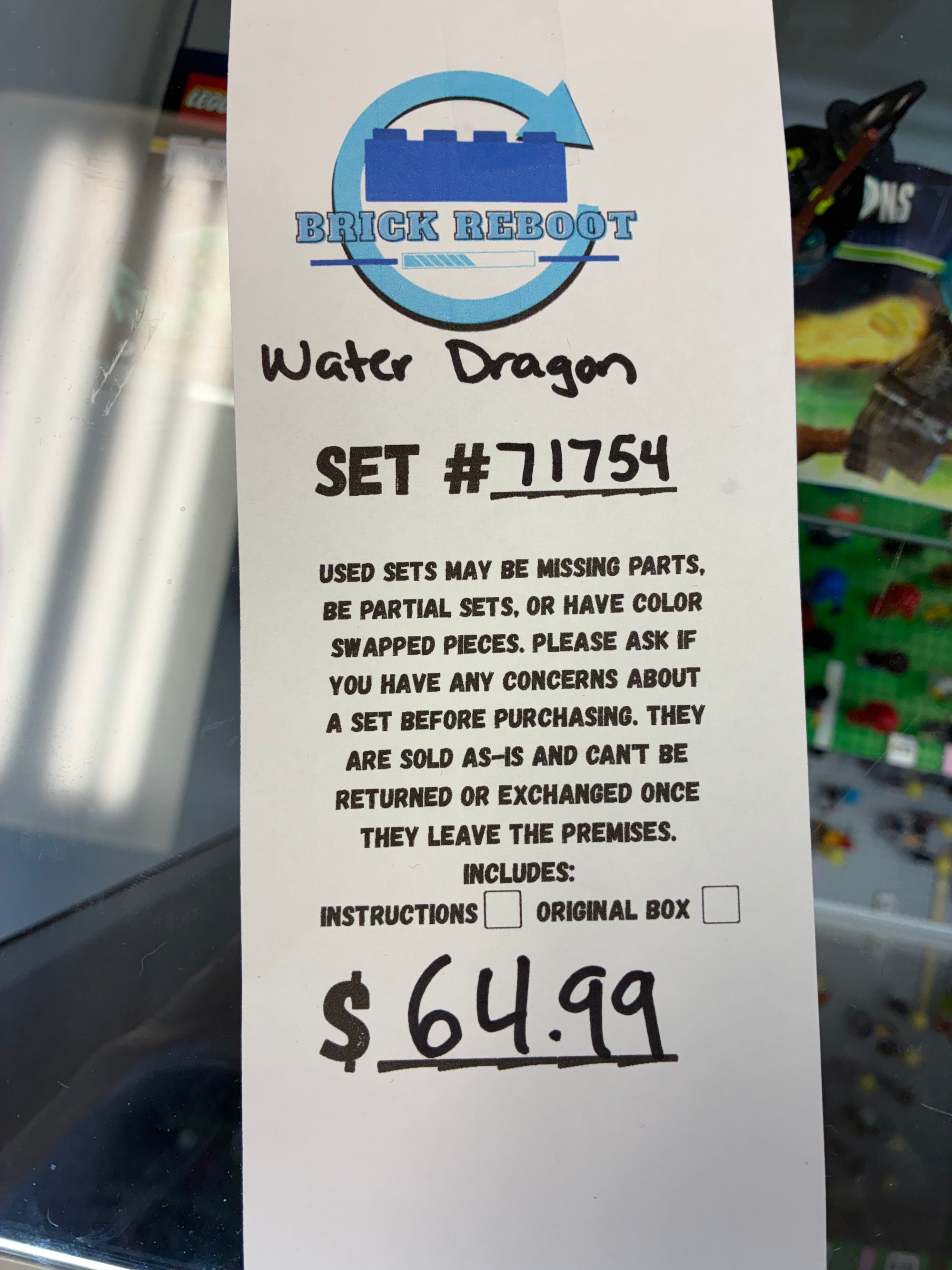 71754 Ninjago Water Dragon - Used
