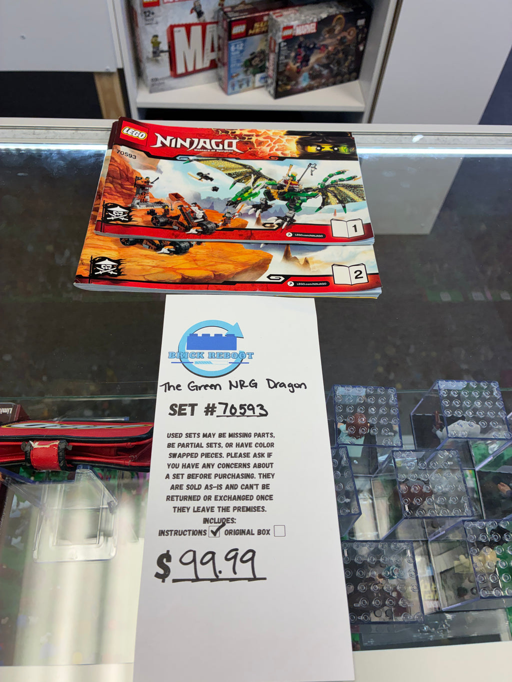 70593 NINJAGO The Green NRG  Dragon - Used