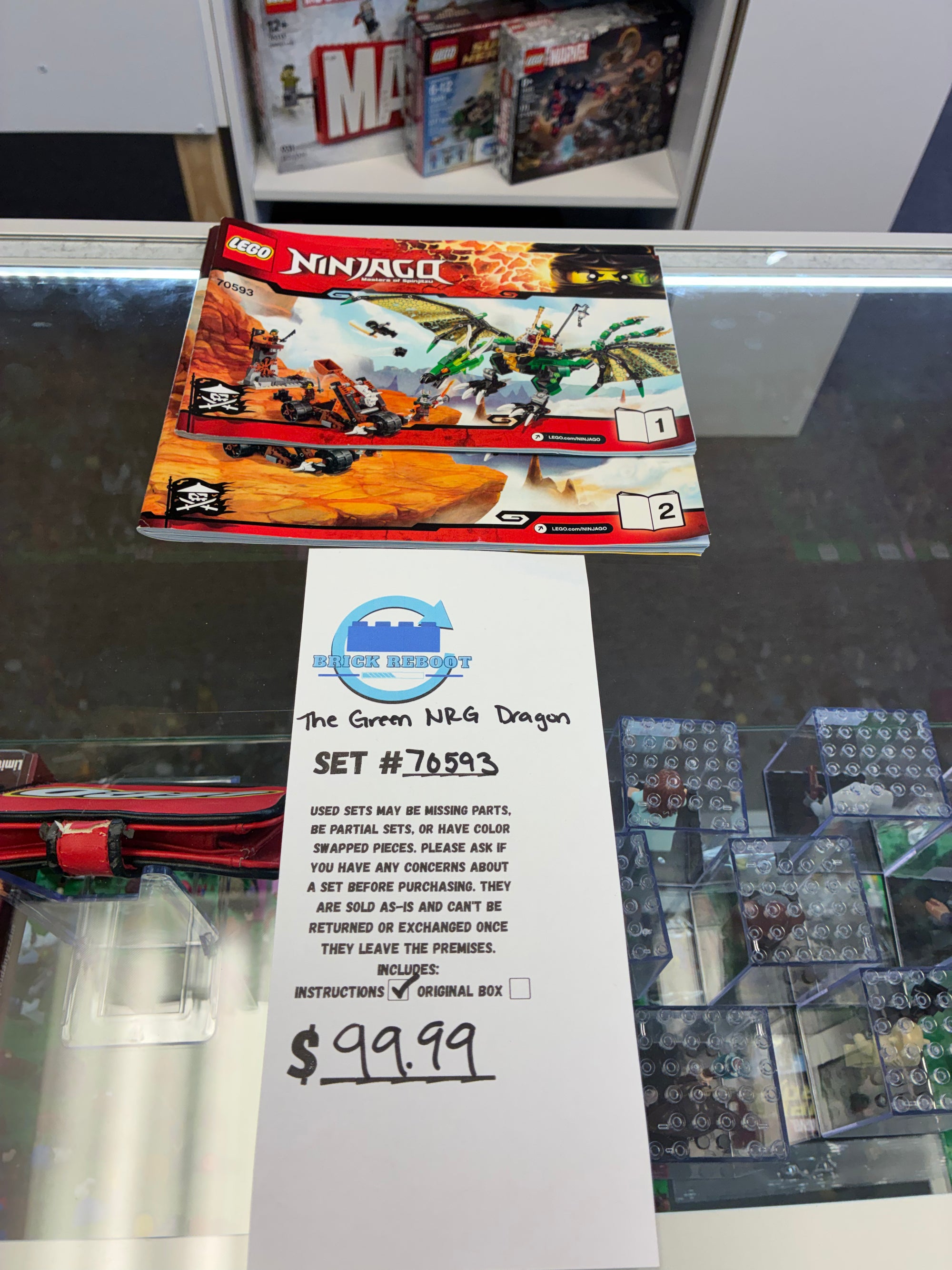 70593 NINJAGO The Green NRG  Dragon - Used