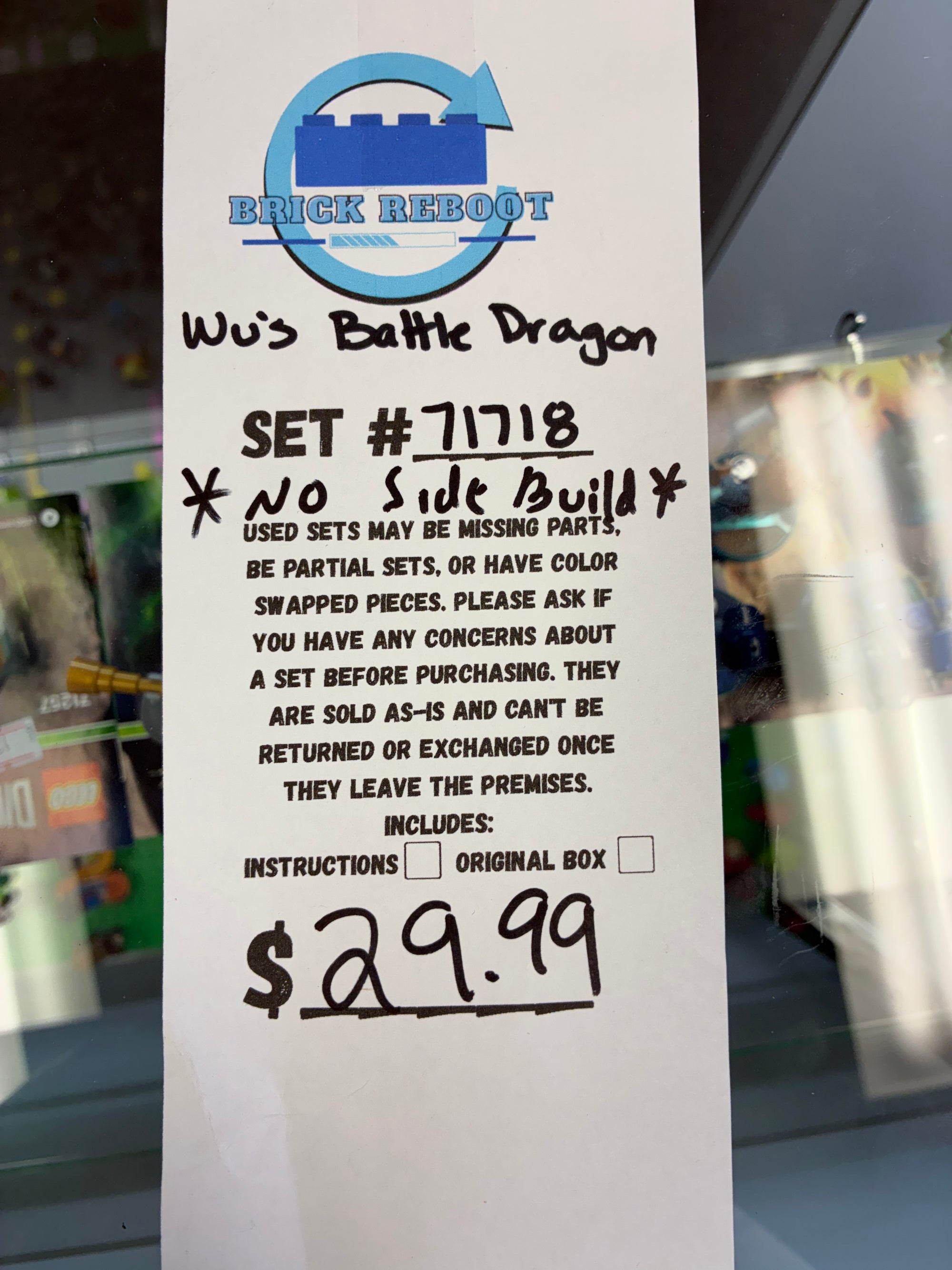 71718 Ninjago: Wu’s Battle Dragon *NO SIDE BUILD* - Used