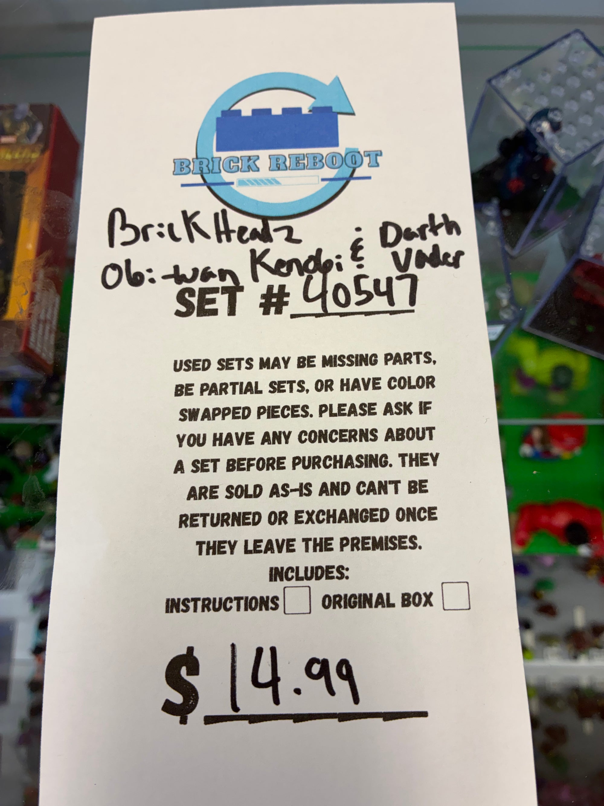 40547 Brickheadz Obi-wan Kenobi & Darth Vader - Used