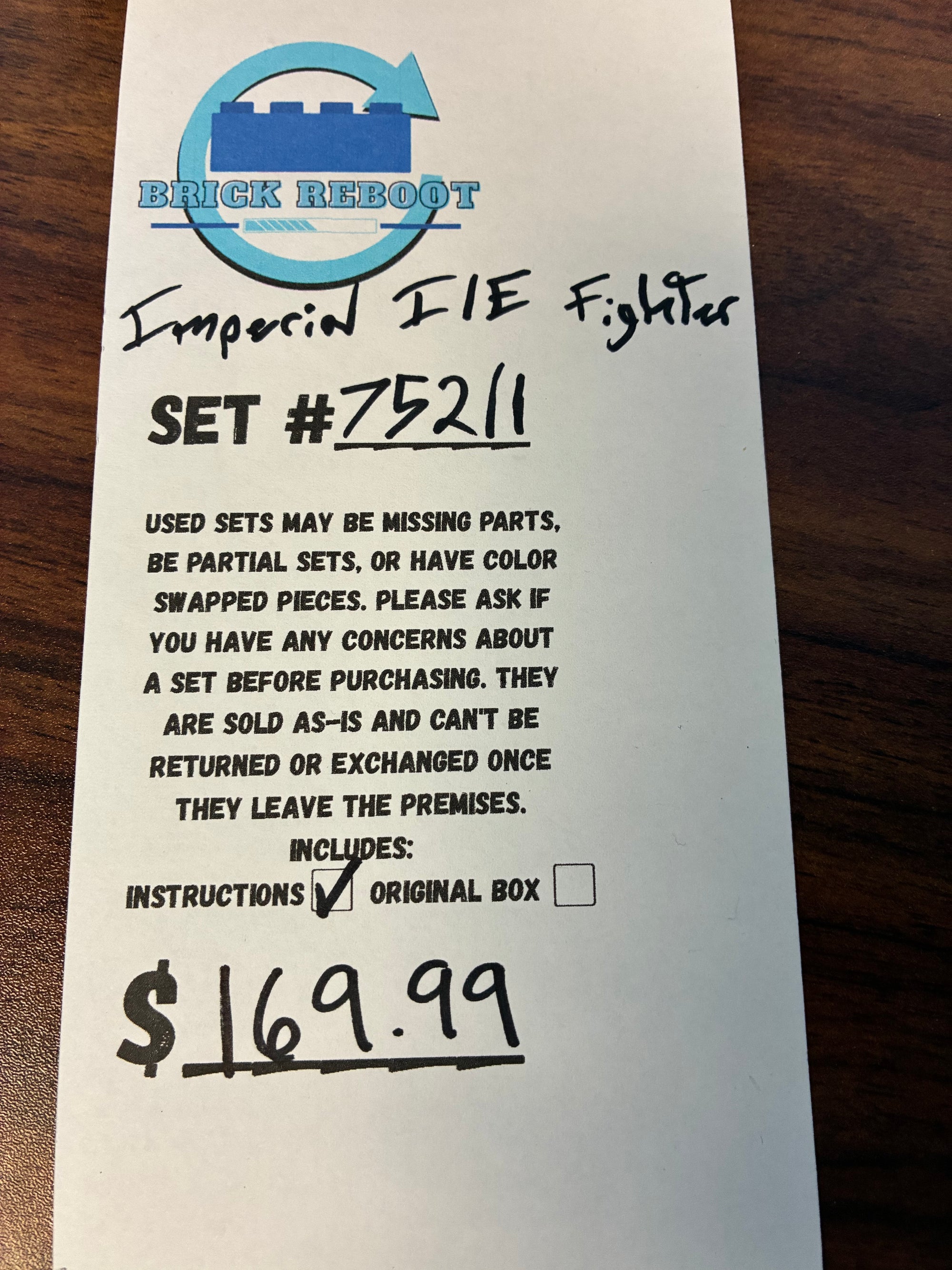 75211 Star Wars Imperial TIE Fighter - Used