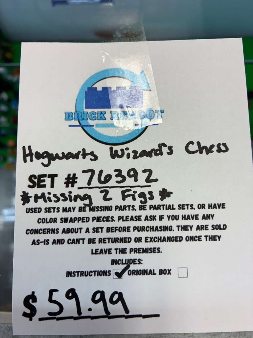 76392 Harry Potter Hogwarts Wizard’s Chess *MISSING 2 FIGS* - Used