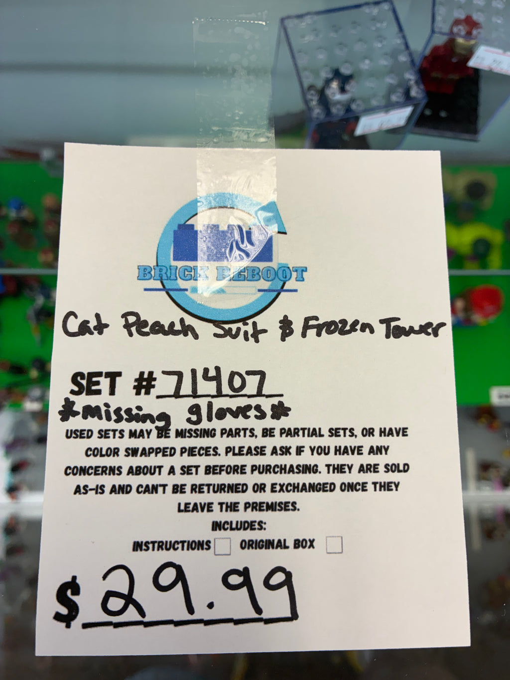71407 Super Mario Cat Peach Suit & Frozen Tower *MISSING GLOVES* - Used