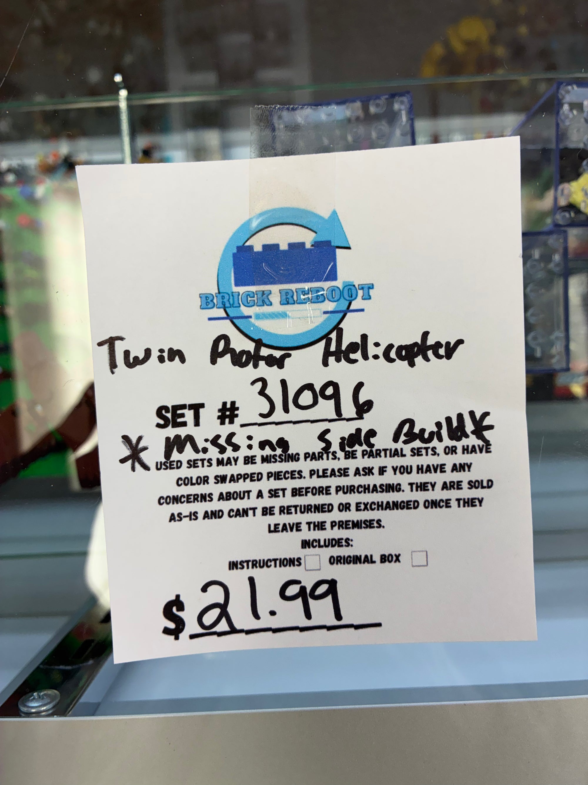 31096 City: Twin Roter Helicopter - Used *Missing Side Build*
