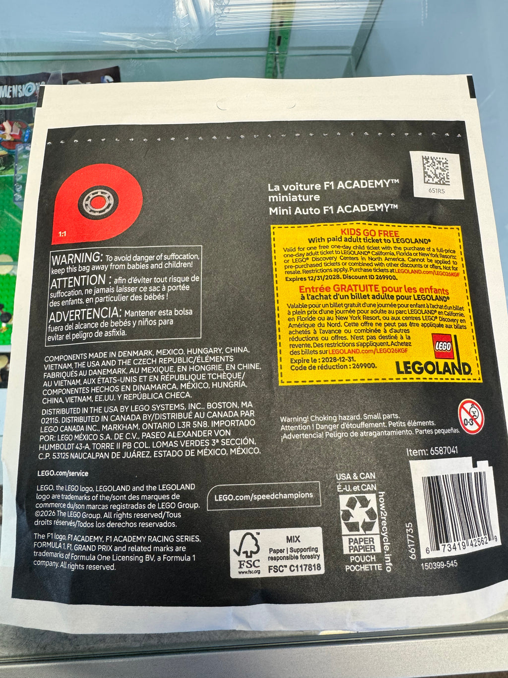 30734 Mini F1 Academy Car Polybag - Sealed