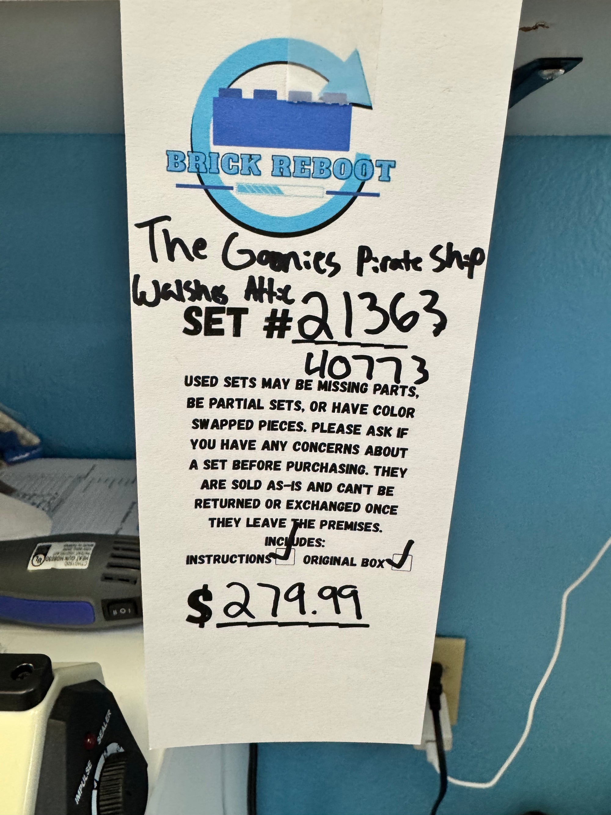 21363 The Goonies Pirate Ship plus 40773 Walshes Attic - Used