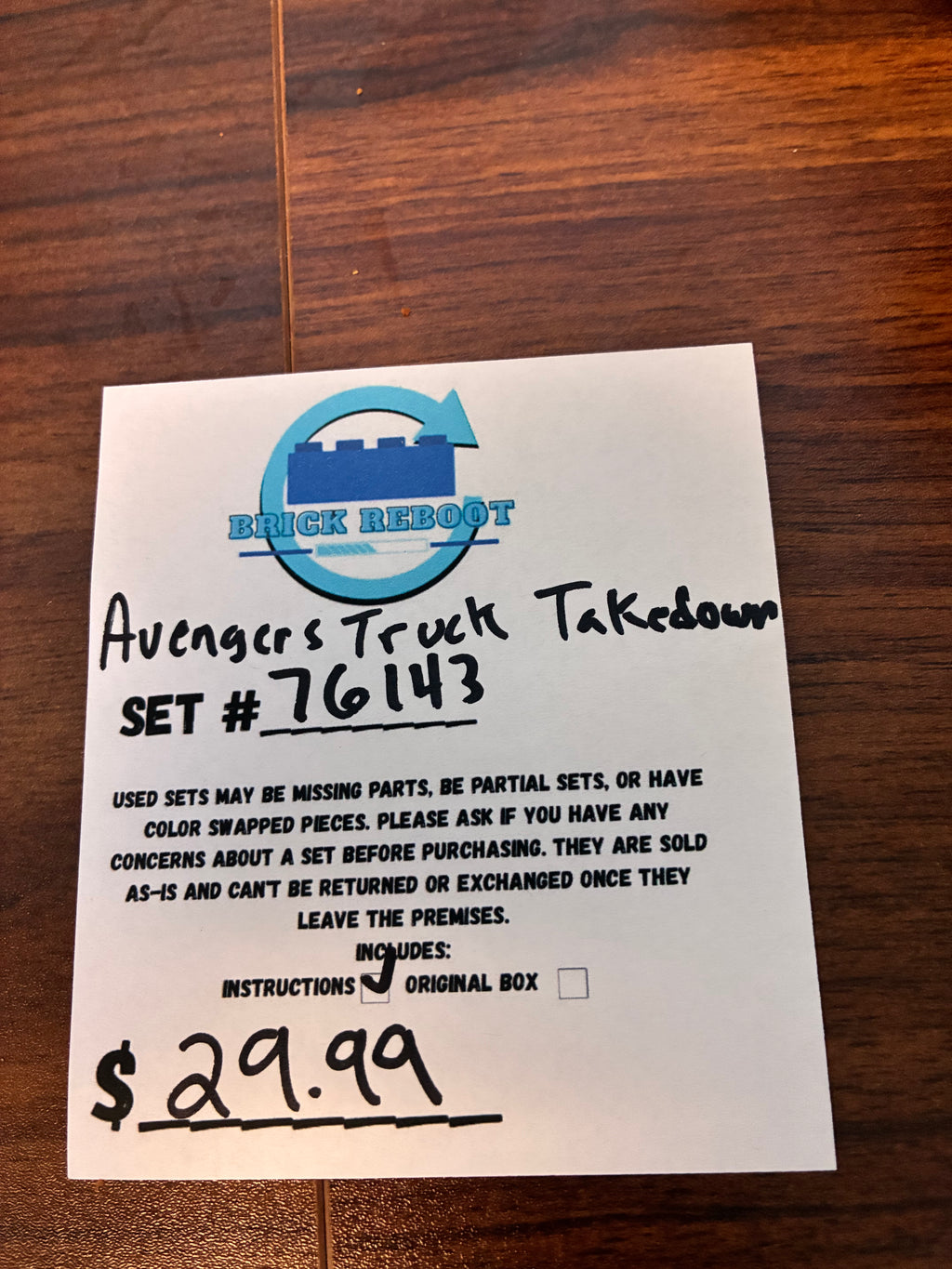 76143 Marvel Avengers Truck Takedown - Used