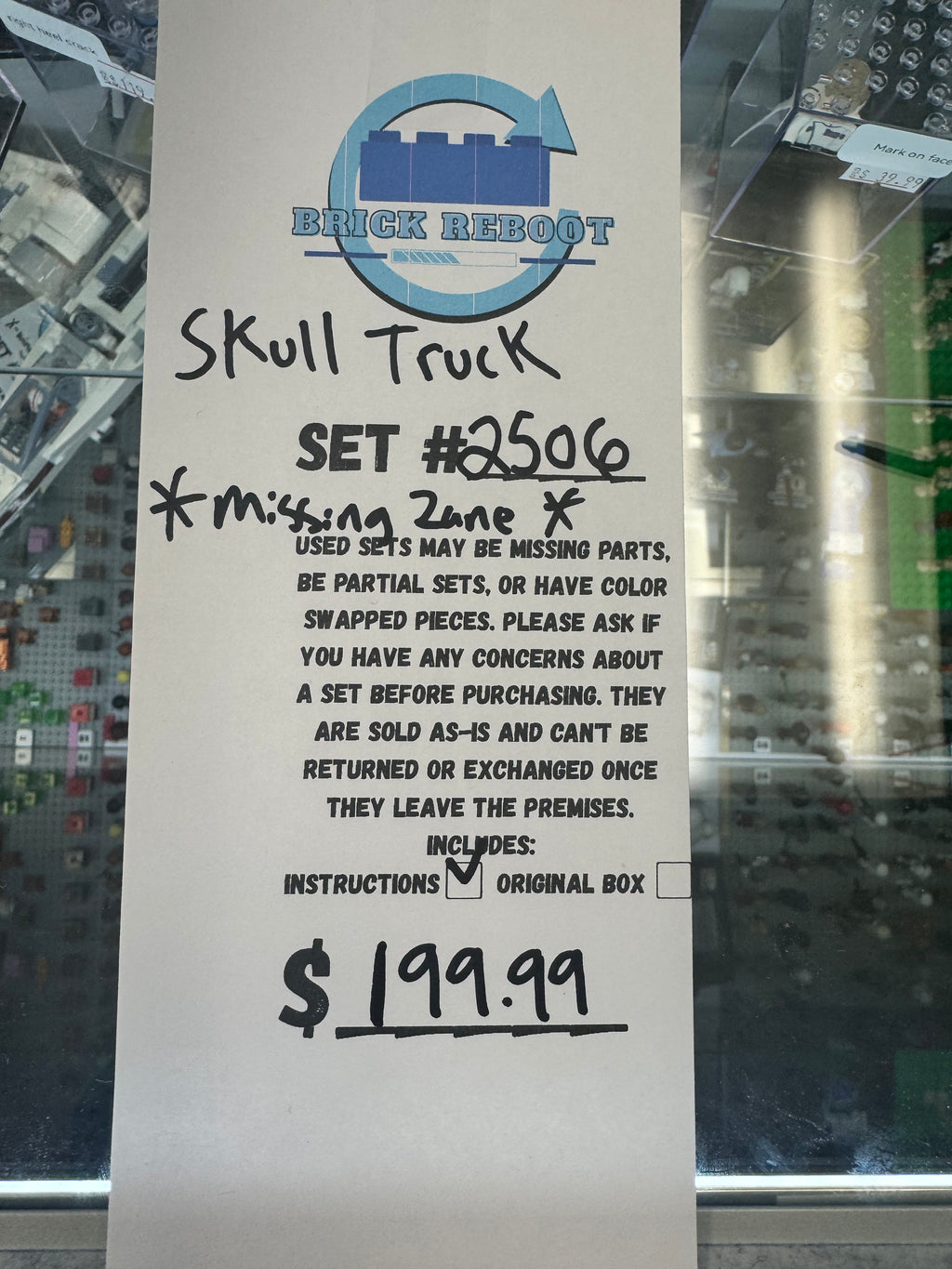 2506 Skull Truck *MISSING ZANE*  *YELLOWING ON Skeleton head* - Used