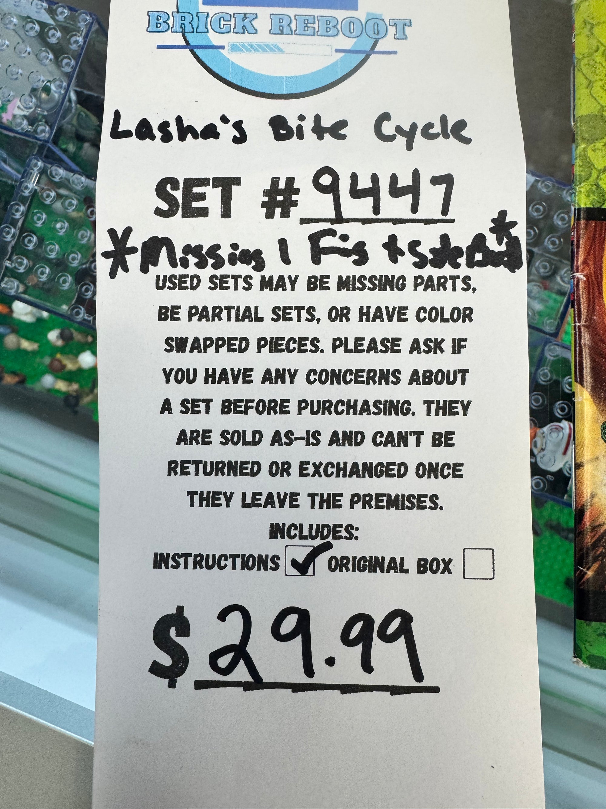 9447 Lasha’s Bite Cycle *MISSING 1 fig plus side build* - Used