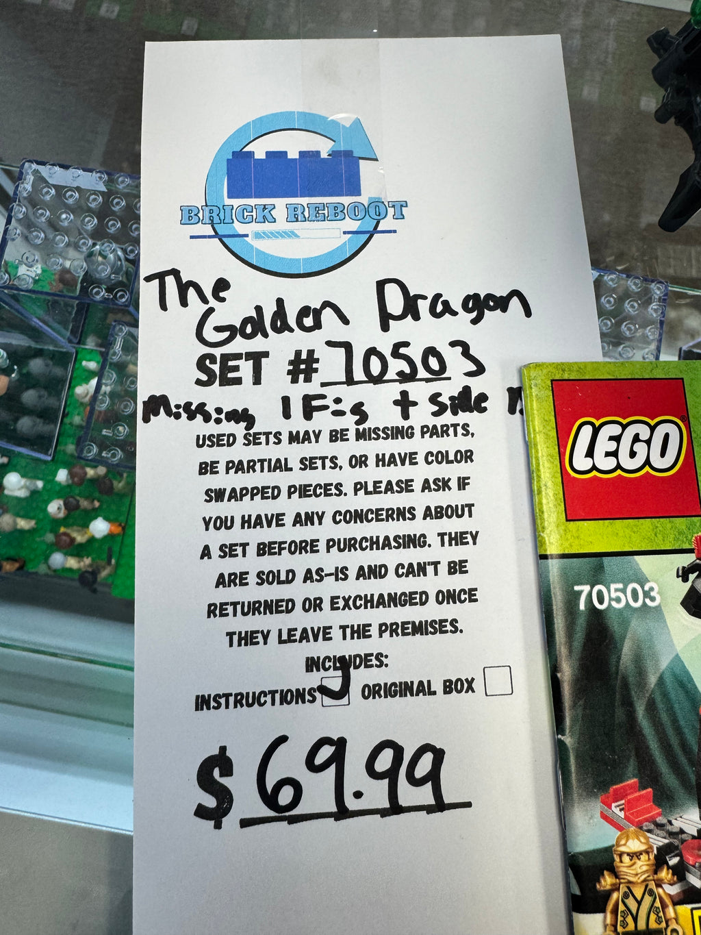 70503 The Golden Dragon *MISSING 1 FIG AND SIDE BUILD* - Used