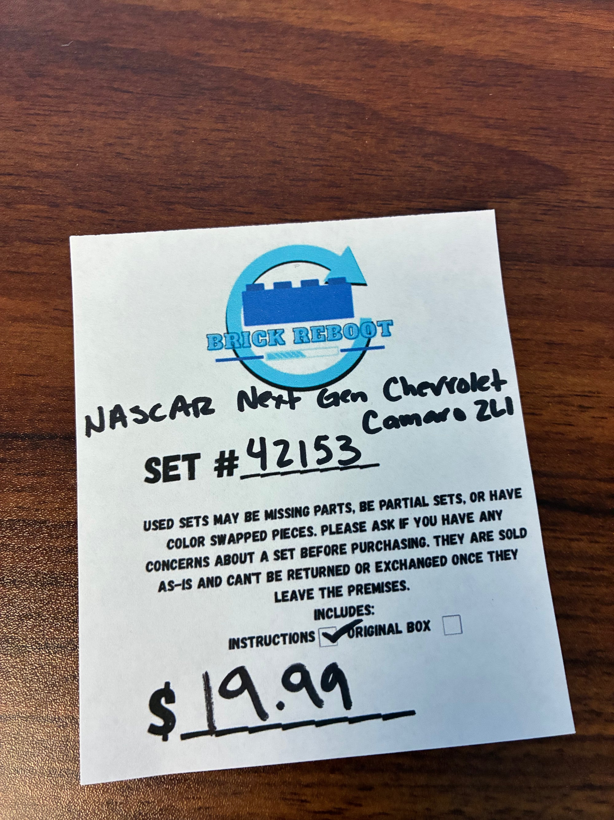 42153 Technic NASCAR Next Gen Chevrolet Camera 2L1 - Used