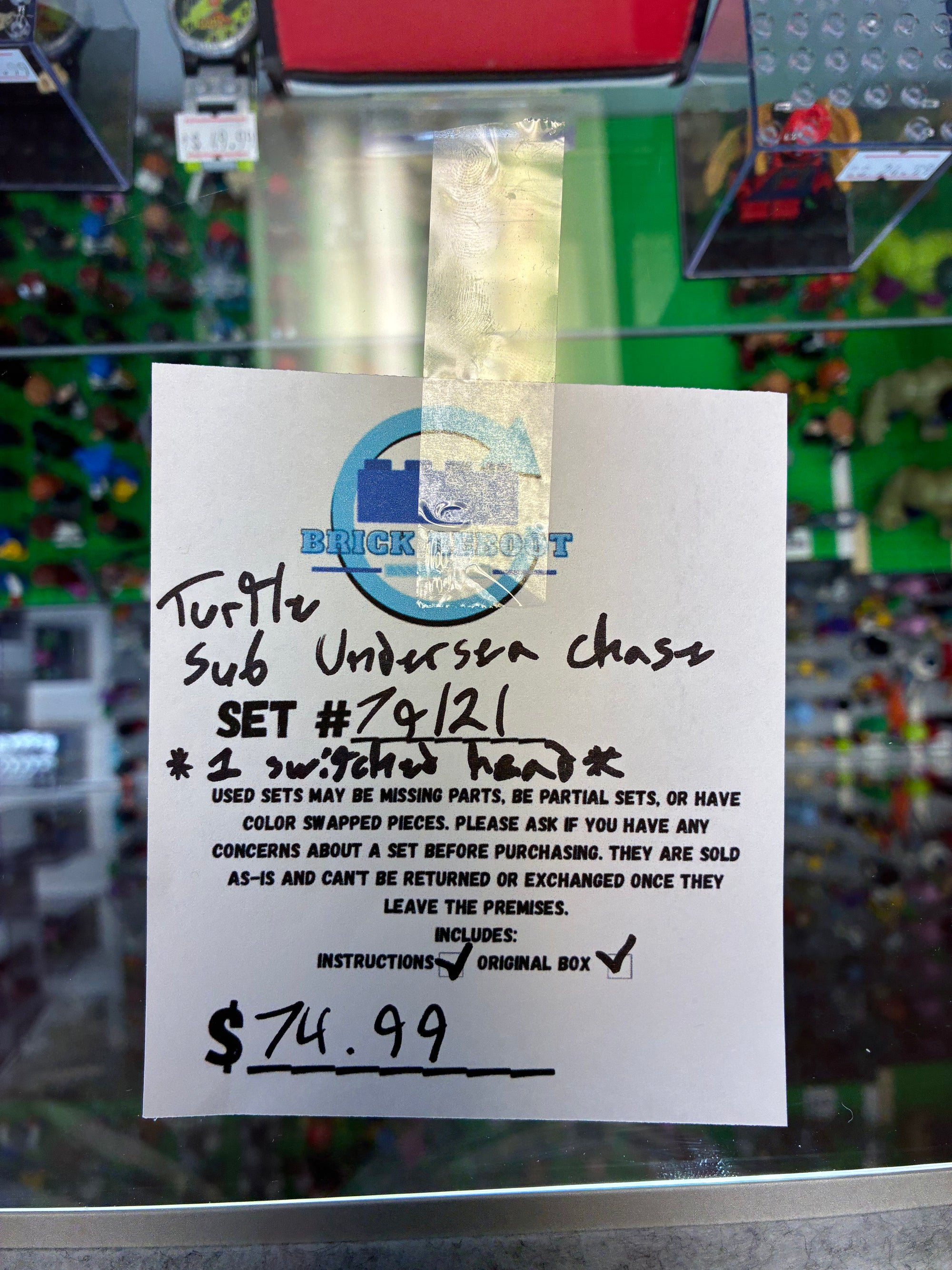 79121 Teenage Mutant Ninja Turtles: Turtle Sub Undersea Chase *ONE HEAD MISSING, SWITCHED OUT FOR ANOTHER*