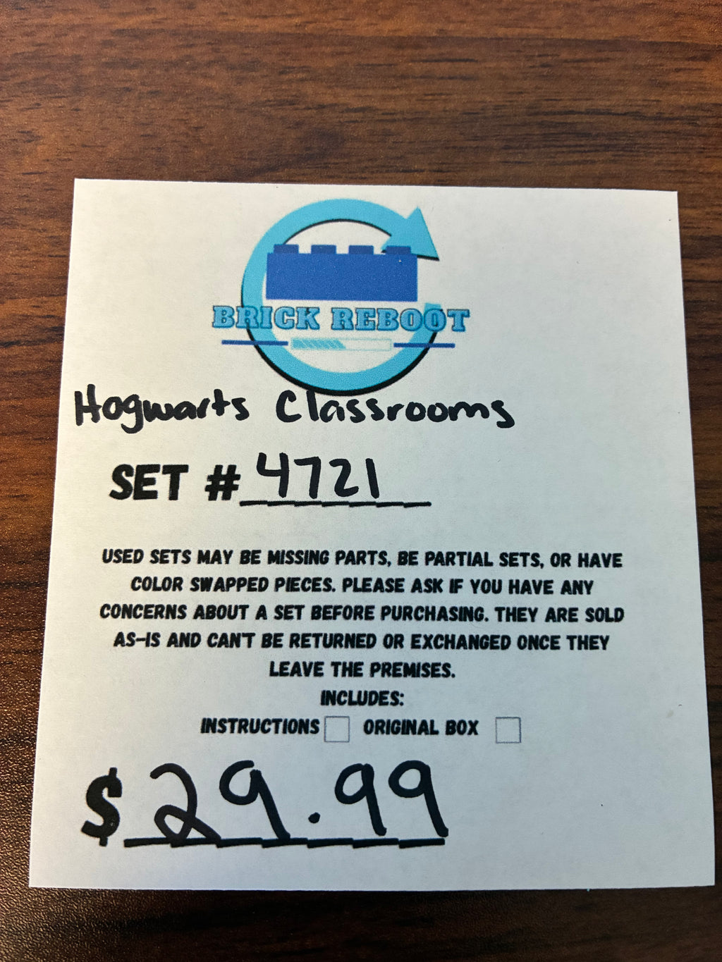 4721 Harry Potter Hogwarts Classrooms - Used