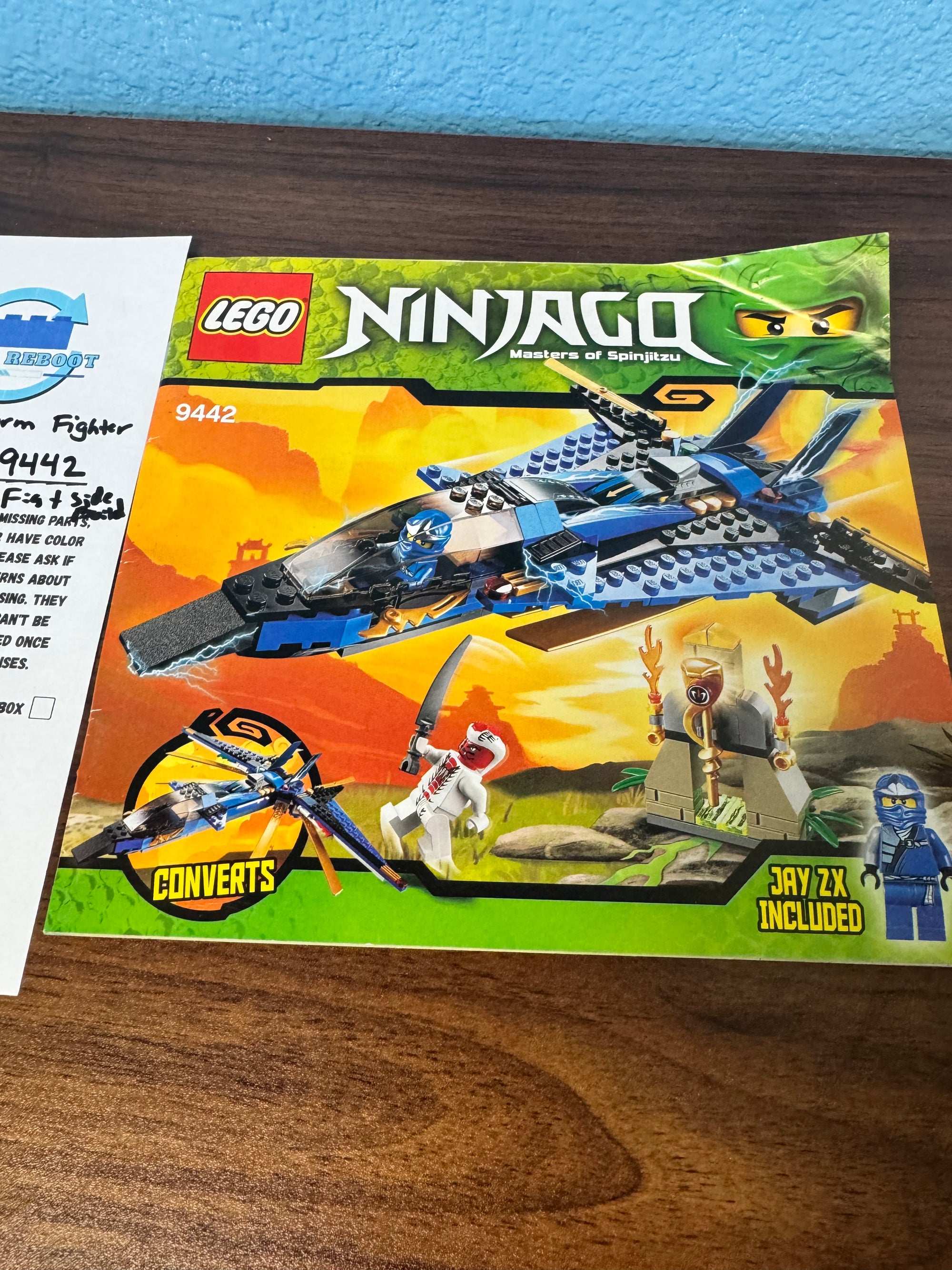 9442 Jay’s Storm Fighter *MISSING 1 FIG + Side Build* - Used