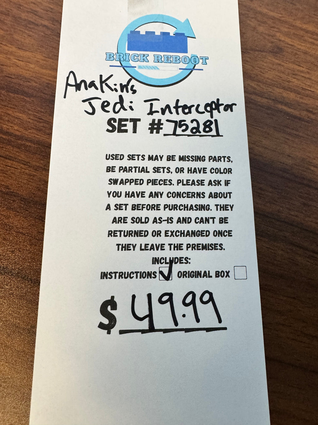 75281 Anakin’s Jedi Interceptor - Used