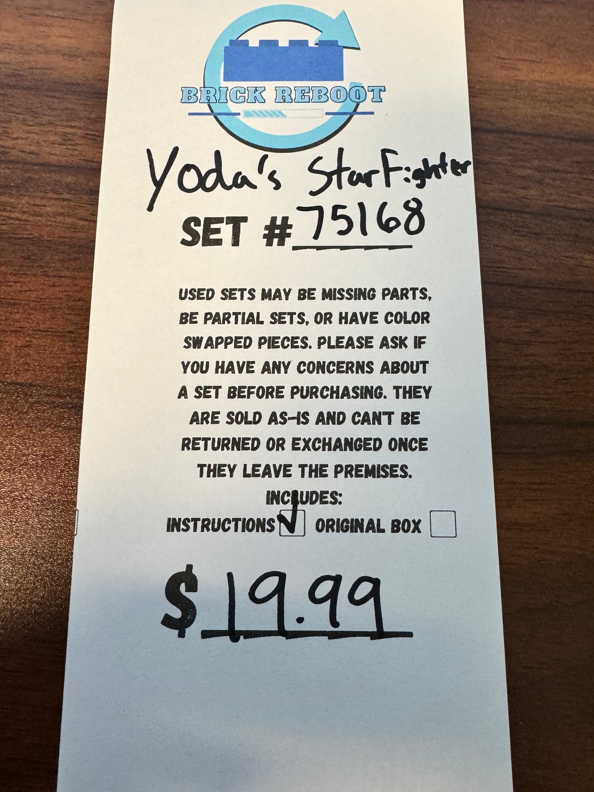 75168 Yoda’s Starfighter - Used