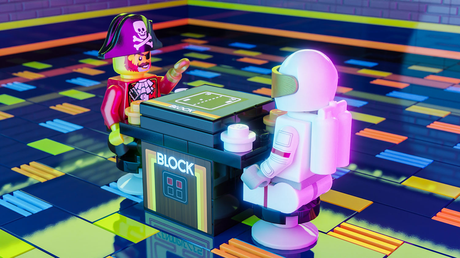 Block 2-Player Classic Arcade made using LEGO parts - B3 Customs